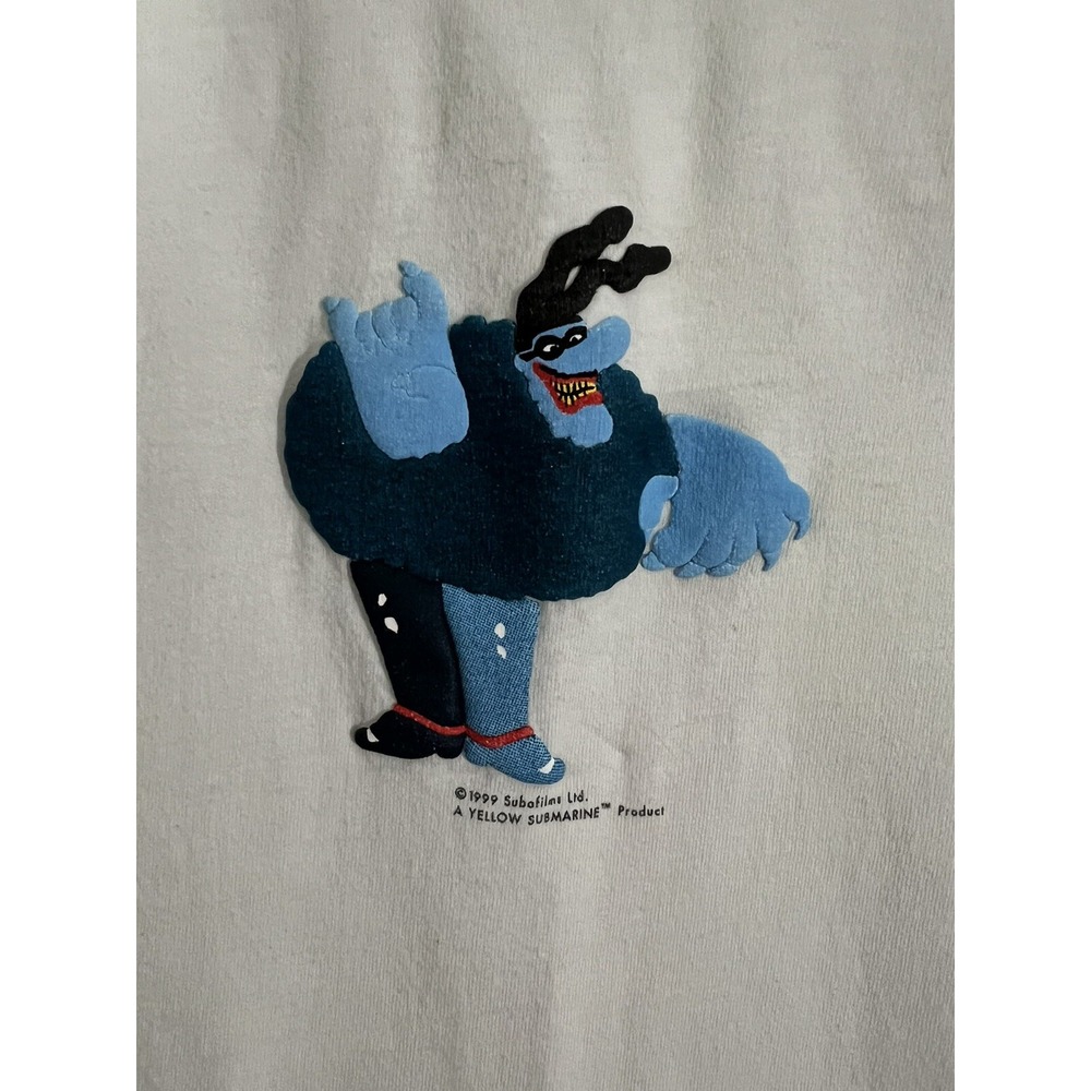 Vintage BEATLES Yellow Submarine Blue Meanie White T - SHIRT XL